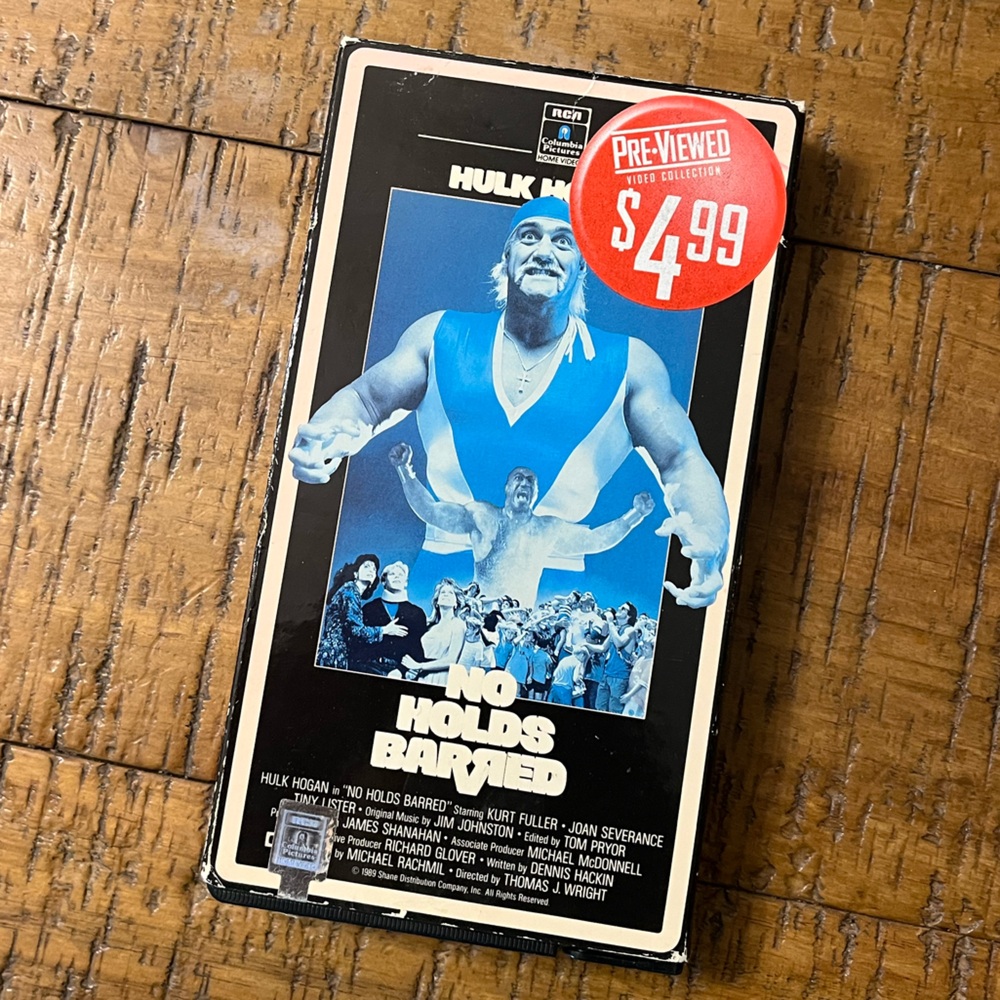 Vintage Hulk Hogan 'No Holds Barred' VHS with Blue and Black Artwork